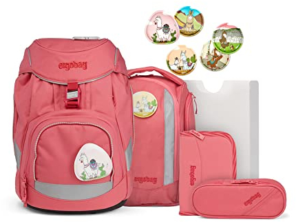ergobag Pack Set ergonomischer Schulrucksack, Vorgänger-Kollektion, flexibel 6-teilig 1. Klasse Grundschule