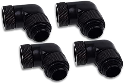 Alphacool 17618 Eiszapfen Winkeladapter 90° drehbar G1/4 AG auf G1/4 IG - 4pcs Set Deep Black Anschluss