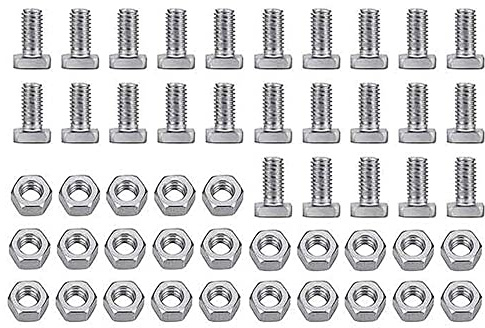 M5 Muttern und Schrauben, Gewächshausschrauben und Muttern Sets, Sechskantmuttern und Vierkantkopfschrauben für die Installation und Befestigung von Gewächshaus, Haushalt, maschinellen Geräten (50