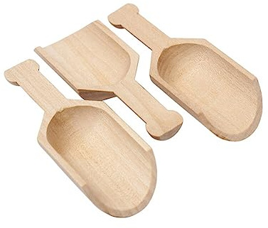 3PCS Mini Wooden Scoops Spoons Small Bath Salt Spoons for Sugar Scrubs Spices Tea Sugar Washing Powder Parties Bath Salts