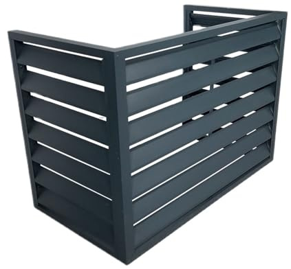 Soporte aire acondicionado exterior, mini cubierta dividida para unidad exterior, pantalla para contenedor de residuos de plantas de jardín, resistente y duradera, reducción de ruido ( Color : THREE-B