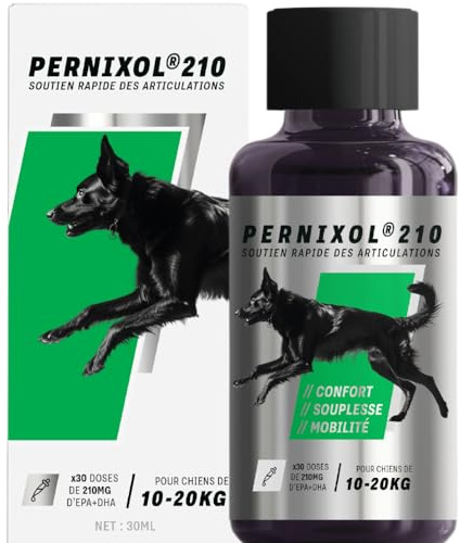 PERNIXOL®210 - Soutien articulaire Chien 10 à 20kg - Huile de Moule Verte & Oméga-3 - Mobilité et Confort (Lot de 3)