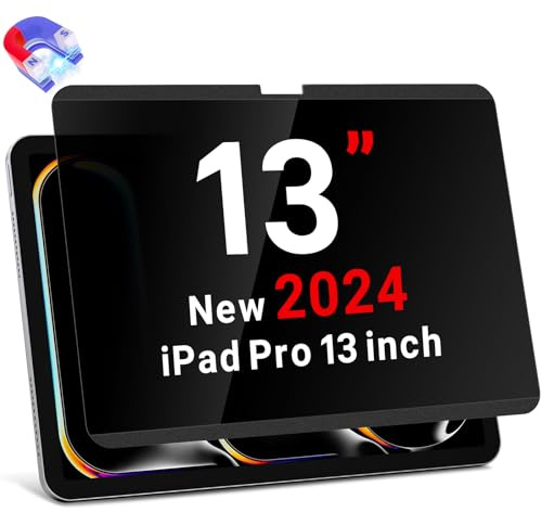 ZOEGAA Magnetisch Sichtschutzfolie iPad Pro 13 2024 2-Wege, Kompatibel mit iPad Pro 13 2024 Version, Abnehmbare Blickschutzfolie iPad Pro 13 Magnetisch&Anti Blaulicht Sichtschutz iPad Pro 13