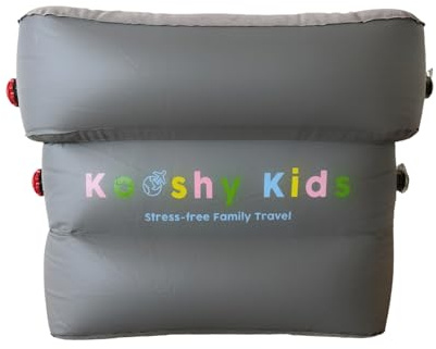 Kooshy Kids Premium Kooshion – Inflatable Travel Footrest Cushion for Kids – Dual Air Chambers, Rapid Deflation, Accepted on 100+ Airlines, Compact & Lightweight – 800g