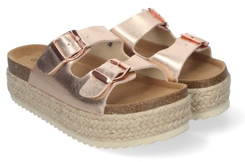 Sandali con Plateau da Donna, Comodi ed Eleganti, Foderati in Juta, con Soletta Anatomica e Fibbie sulla Tomaia, Ideali per la Primavera e L'Estate.
