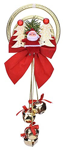 Runde Goldene Glocke, Weihnachtsglocke, Weihnachtsbaum-Anhänger, Weihnachtsschmuck, Dekorative Hängende Ornamente, Runder Weihnachtsbaumschmuck aus Keramik (A)