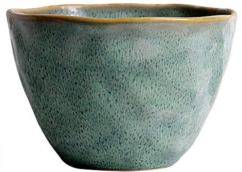 LVUNZJCA Ensaladeras de Cerámica Cerámica Cerámica Cuenco de Ensalada 2pcs Retro Vajilla Irregular Fruta de Postre Plato de Sopa Ramen(Verde)