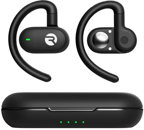 Raycon Fitness Open Ear Earbuds – Open Ear Headphones, Earbuds Wireless Bluetooth, Running Headphones, Sweat & Water-Resistant Earphones, 40 Hours Battery Life (Black)