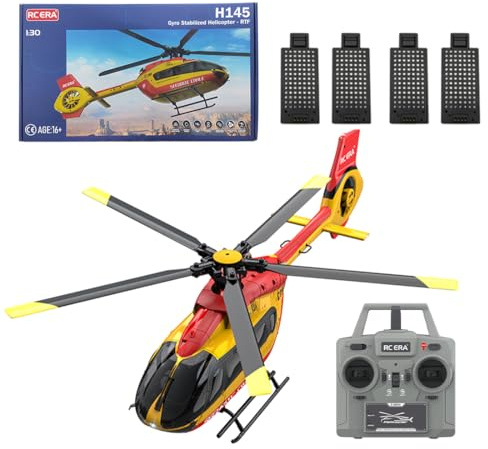NULA C190 RC Hubschrauber Spielzeug für Erwachsene, 2,4 G 1/30 Maßstab 6CH 6-Achsen-Gyro Ferngesteuertes Militär Helikopter Flugzeug mit Höhenhaltung/optische Flusspositionierung– RTF