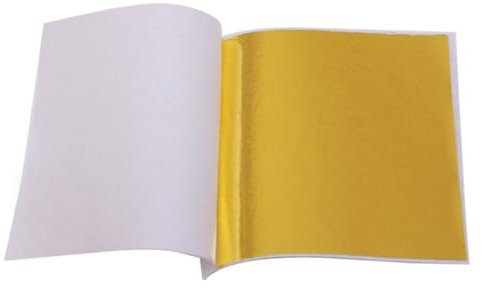 NUOBESTY Imitations Blattgoldfolie 200 Blatt 8cm X 8, 5cm für Basteln
