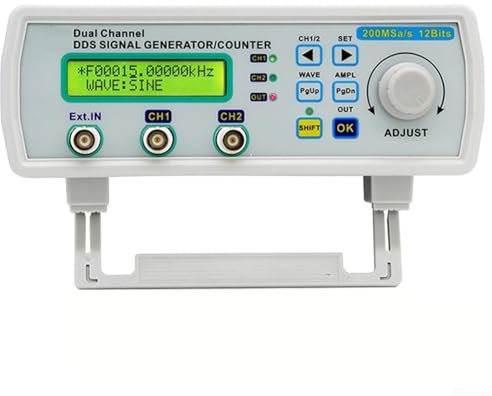 Generatore di segnale a doppio canale, generatore di funzioni programmabili a onda sinusoidale da 0-25 MHz, generatore di sorgente di segnale con display LCD ad alta precisione (-U-)