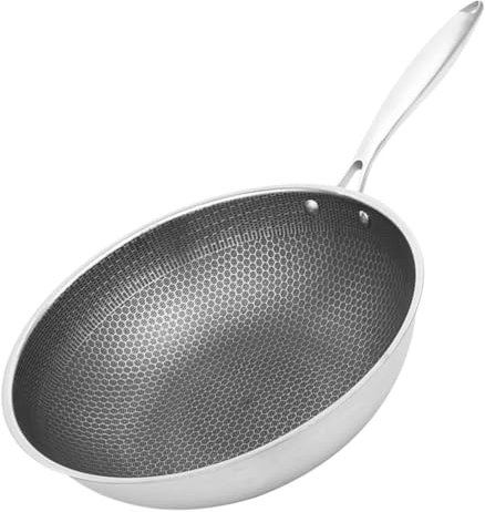 OKUMEYR Poêle à Frire Wok Robuste Avec Poignée Ustensiles De Cuisine Pour Cuisinière à Gaz Poêle à Sauter Wok Quotidien