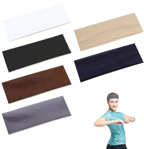 Batheidon 6 Stück stirnband joggen damen sport haarband, Stirnband Damen Sommer, Haarband Schwarz, Elastische, Weiche und Antirutsch Headbands für Gym, Yoga und Laufen, Polyester und Elasthan