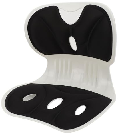 UPALDHOU Rücken- und Lendenwirbelstütze, Sitzhaltungskorrekturkissen, Atmungsaktives, Blütenblattförmiges Bürostuhl-Sitzkissen aus Stoff (Black)