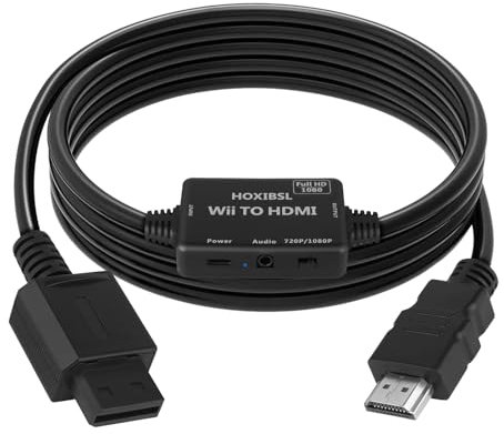 Wii to HDMI Converter Cable Adapter,720P/1080P Switch,with 3.5mm AudioJack