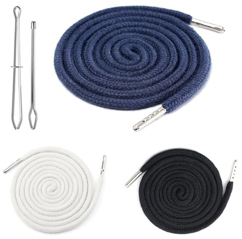 QZKJQDD 4 Stück Kordel für Jogginghose, Kordel für Hoodie-130 cm, Band für Hoodie, Kordelband für Hosen, Metallkopf Kordelzug Jogginghose, Kordelband für Hosen, mit 2 Stück Durchziehnadel