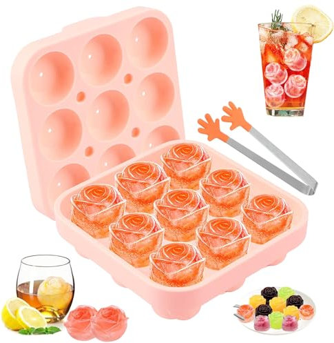 Molde De Chocolate Navideño, Molde De Silicona Navideño, Molde Para Hornear Pasteles Navideños, Molde De Silicona Muñeco De Nieve Navideño 3d 2 Piezas (9-Panel Rosa)