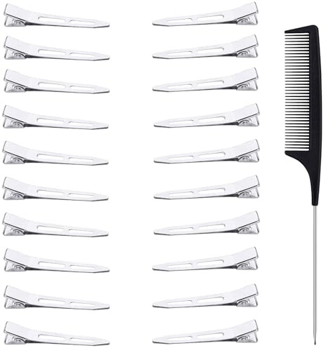 20 Stück EnteBill Haarspangen, Haarclips Locken Fixieren 5,5cm Alligator Clips Keine Spur Haarklammer Haarclips zum Stylen Haarklammern Friseurbedarf