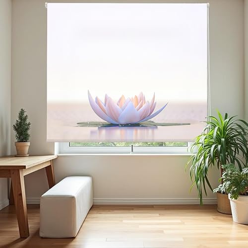 Blindecor Digital | Estor Enrollable Translúcido Estampado |Familia Zen| Modelo F-LOTUSCALM | 170 x 180 cm (Ancho por Alto) Tamaño de la Tela 166 x 175 cm | Estores para Ventanas