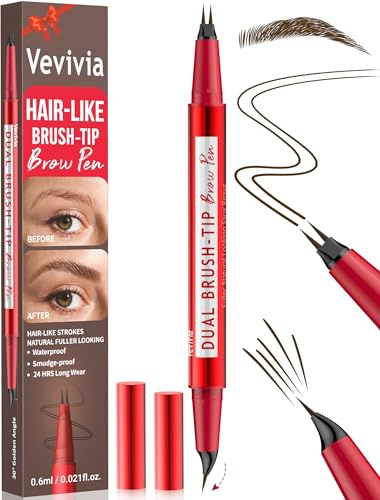 Vevivia Augenbrauenstift – Augenbrauenstift für Natürliche Augenbrauen, Für Alle Augenbrauen Typen, Hält den ganzen Tag, Dunkelbraun