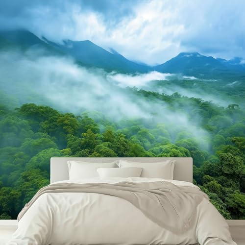 Fotomurales infantiles Selva brumosa Tema etéreo Papel pintado 3D Tv Fondo Pared Moderno Doficina ormitorio Murales Fotomurales Decorativos 250 x 175 cm