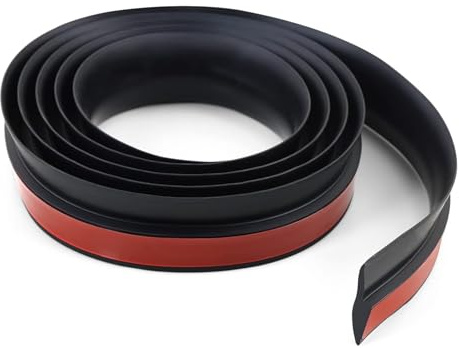 GOUZIBHD Bande de Transition de Plancher,Barre de Seuil en Vinyle Autocollante,Bande de Bord de Moquette,Bande de Recouvrement de Sol,Rail de Transition pour Joint de Sol(Size:8m/26.2ft,Color:Noir)