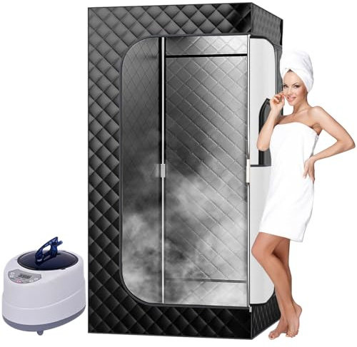 Sauna de Vapor portátil, Mini sauna al aire libre con control remoto, sauna para el hogar con calefacción móvil con generador de vapor 2L 1000W, 9 ajustes de temperatura, para desintoxicación