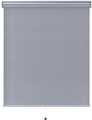 Tenda a rullo 100% oscurante, senza fili, oscurante, automatica, con molla, isolamento termico, oscuramento della stanza, impermeabile, anti UV, grigio (larghezza 90 x altezza 160 cm)