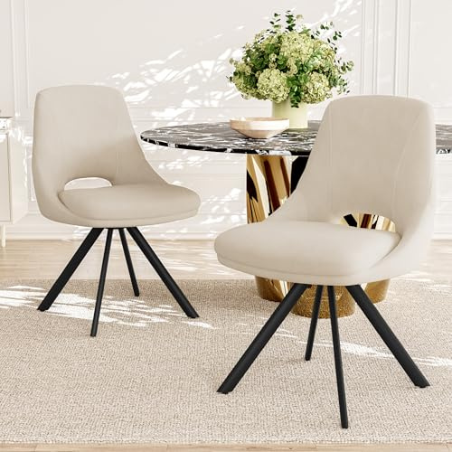 JIEXI Esszimmerstuhl 2er Set – Exklusive Esszimmerstühle für Wohnzimmerstühle Küchenstühle, Gepolstert, Modern Robust Hochwertige Stühle, Ergonomischer Esszimmerstuhl im Design-Look (Beige 2 Stühle)