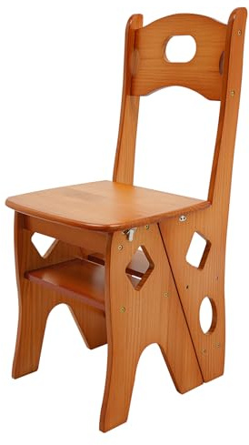Silla escalonada, 34 x 44,5 x 87 cm, silla de biblioteca plegable, taburete plegable de 4 niveles, reposapiés plegable para uso en interiores y exteriores (color:
