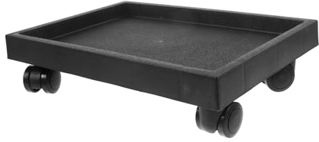 Abaodam Vassoio per Piante con Ruote Rettangolare in Vetro Temperato, Sottovaso Quadrato con Vaschetta Antigoccia, Supporto per Piante Facile da Spostare e Pulire per Giardinaggio Interno Ed Esterno