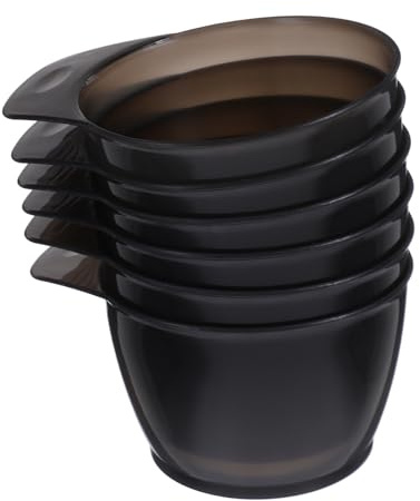 TOGEVAL 6 piezas Tazones para Teñir Cabello Apilables de Cuencos de Plástico para Tintes Diseño Ahorra Espacio para Uso Casa y Salón