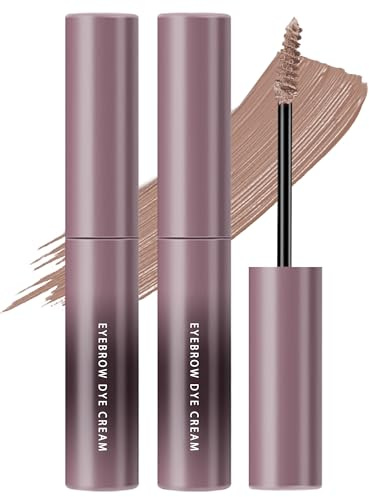 Light Brown Tinted Eyebrow Gel, 2 Pcs Long Lasting Waterproof Eye Brow Tinting Kit, Smudgeproof Eyebrow Mascara Glue, Ultra-Fine Brush Brow Filler Stain,Women's Mother's Day Makeup Gifts for Women-05