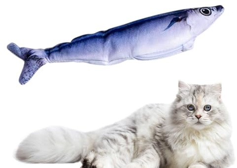 Hemousy Flopping Fish Katzen Spielzeug | 150mAh Zappelnder Fisch Katzen Spielzeug - Interaktives Automatisches Elektrisches Gegen Langeweile - für Bereicherung Bewegung und gegen Langeweile