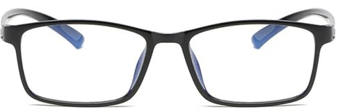 Gcroet 1 montura de gafas TR90 de borde completo unisex, gafas de computadora con filtro de luz azul, monturas listas para prescripción de lentes transparentes para hombres y mujeres, color negro.