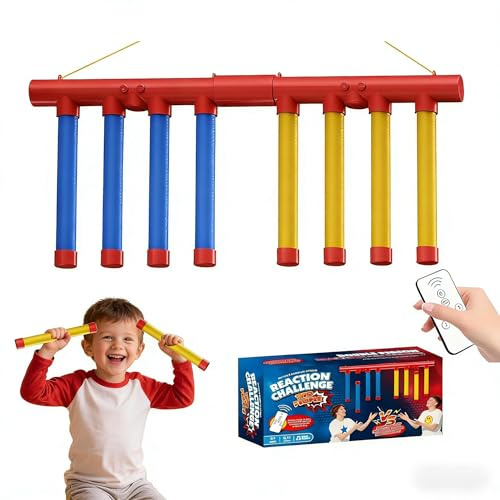 OEYHKJYXGS Catching Sticks Games, 2026 New Drop Sticks Game With 3 Adjustable Speed, Quick Reactions Training Toy and Reaction Game - Promotes Hand-eye Coordination, Family Games for Kids and Adults