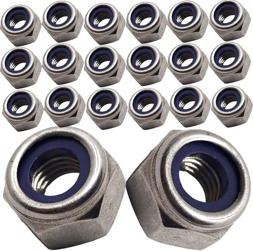 M5 Self-Locking Nuts Marine Grade Lock Style in A4 Stainless Steel 316 – Corrosion Resistant Fasteners (Pack of 20)