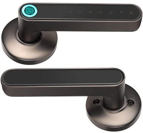 Fingerprint Door Lock Door Knob, Smart Semiconductor Keyless Entry Door Handle, Home Security Door Lock