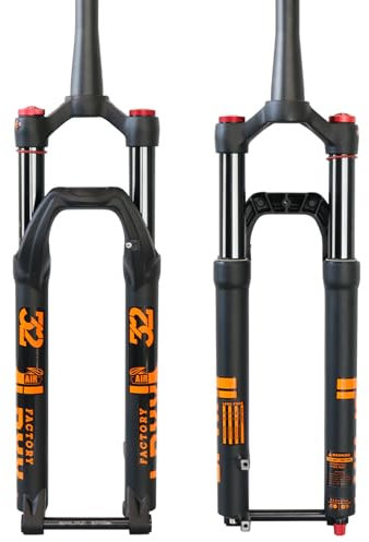 ZTZ Fourche Avant VTT 27,5 29 à Axe Traversant 15 MM Fourche à Suspension Pneumatique VTT, Débattement 140 MM Réglage du Rebond Fourche Avant VTT, Tube Conique 28,6 MM Verrouillage Manuel, Nior, 27,5