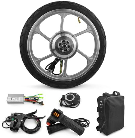 L-faster 40,6 cm (16 Zoll) 350 W Elektro-Bürstenloses Getriebemotor Mag Rad mit Reifen PAS Beschleunigung für Frontnabenantrieb EScooter Kleines Fahrrad Fahrrad Griff Drossel mit Reifen (48V350W)