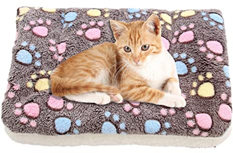 Waaka Fleece Haustier Decken Hundedecke Katzendecke, Flauschig Und Weich Katzendecke Für Katze, Katzenbettmatte Mit Süßen Drucken, Flanellüberwurf Mittelgroße Haustiere