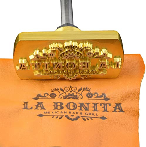 Individuelles Branding-Eisen für Holz, personalisiertes Holzstempel-Logo als Geschenk für Holzarbeiter und Lederhandwerk, Lebensmittel-Branding-Eisen (15.2x15.2cm)
