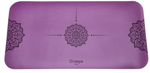 DIVASYA Yoga-Knie-Pad: Yoga-Kissen, Knieschoner, Yoga-Knie-Polster (64x33cm), dämpfender Naturkautschuk & rutschfeste japanische grip Oberfläche. Für Ellbogen, Handgelenke, Knie und REISEMATTE