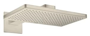 hansgrohe AXOR ShowerSolutions Kopfbrause 460/300 1jet, Brausearm, eckige Rosette, 35278820, Farbe: Brushed Nickel