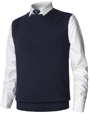MeiLayM Hombre Invierno Sin Mangas SuéTer Cómodo Cárdigan De Punto Classic Business Gentleman Prendas Casual de Negocios Casual Suéter Prendas de Punto Pullover