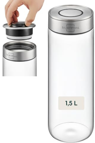 SILBERTHAL Vorratsdosen Glas mit Deckel 1500 ml | Vorratsgläser mottensicher für luftdichte & auslaufsichere Aufbewahrung in der Küche