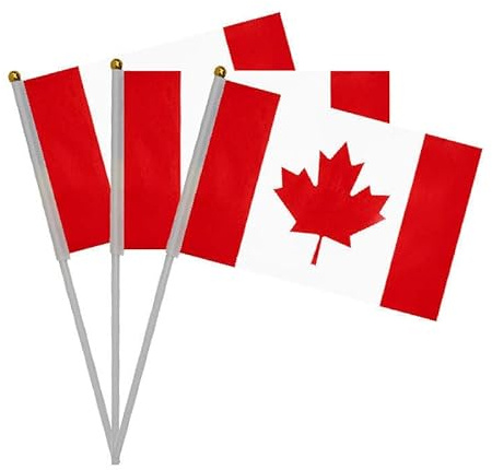 Lot de 20 drapeaux à manivelle du Canada, Canada Mini Drapeau portable, Drapeau Canada, Petit Drapeau Canada, Mini Drapeau Canada, drapeau Canada