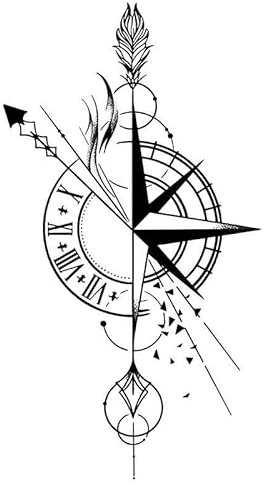 5 Pcs Kompass Kompass Arm Kräuter Saft Temporäre Tattoo Aufkleber Wasserdichte Langlebige Simulation Tattoo