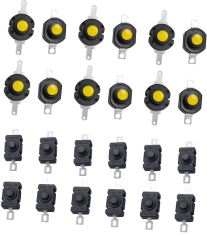 HOMSFOU 24 Stk Taschenlampenschalter Taschenlampe Druckknopfschalter Kurzzeitiger Taktiler Kippschalter Eine Armatur Mini-taschenlampe Selbsthemmend Taste Licht Plastik