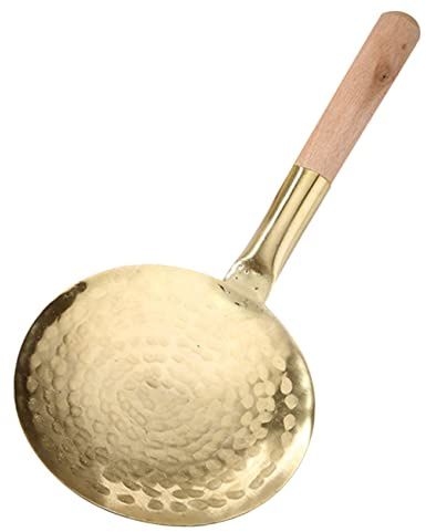 ABOOFAN Pala Del Cervello Di Tofu Cucchiai Di Rame Porzionatore Di Cibo Mestolo Di Metallo Cucchiai Di Tofu Cucchiaio Per Servire Il Cibo Di Legno Acciaio Piatto Acciaio Inossidabile